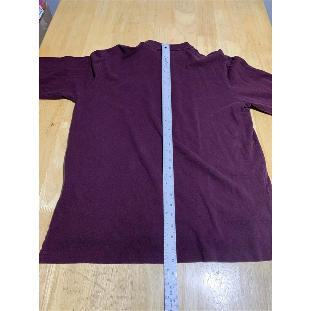 Vintage Polo Ralph Lauren Polo Shirt Large Burgundy Y2K Long‎ Sleeve Collared